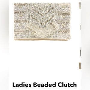 Ladies beaded clutch / cross body with chain strap